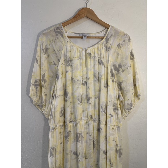 Nine West Womans Cottagecore Floral Maxi Dress Size 2X Boho Beachy Yellow Lined - Picture 6 of 15